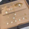 Wholesale Copper vintage four-leaf clover white shell tassel necklace, five-flower bracelet, earrings