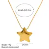 Wholesale PVD Coated Real Gold Plated 16K White Plating Star 304 Stainless Steel Simple Style Classic Waterproof Non Tarnish Earrings Necklace