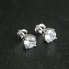 Wholesale 925 Sterling Silver Hoop Earrings Unisex Simple Modern Hip-Hop Style Full Zircon Earrings Men Women Fashion Jewelry