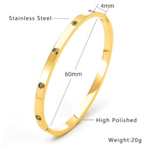 Finely carved 4mm [ten diamonds] zircon 18#Gold inner diameter 50x60mm