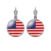 oly-1d1374926a2c42f73c6c2f1be83d57cc Wholesale 1 Pair Modern Style Classic Style National Flag Round American Flag Glass Iron Drop Earrings