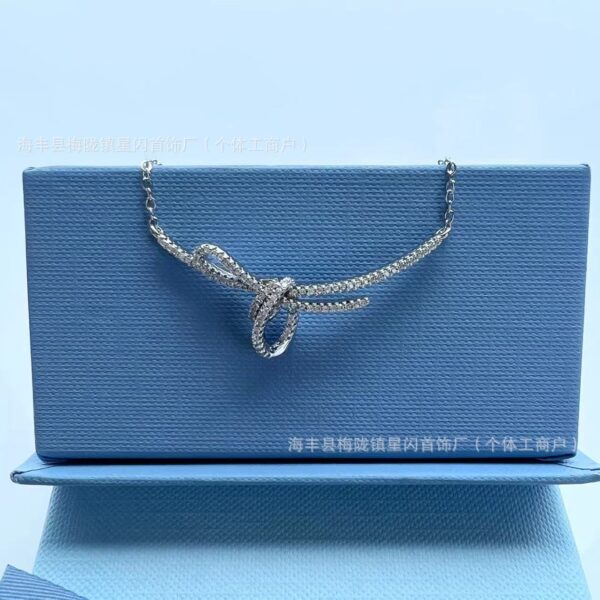 Wholesale  Where Ribbon Knot Clavicle Chain Women's Bow Necklace Light Luxury High-end