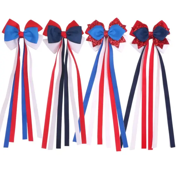 Wholesale Sweet Tassel Hairpin In Dark Blue Cloth, Perfect Hair Accessory For Summer And Independence Day