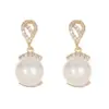 Wholesale Irregular Earrings For Women Made Of Copper With Freshwater Pearl Inlay Featuring Electroplated Finish And 925 Sterling Silver Ear Pins