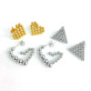 Wholesale Stainless steel beads heart triangle stainless steel earrings 18K gold earrings cold wind fashion high-end