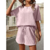 oly-1d42949d8ddd9e53ca26f5aca7c4bdea Wholesale Women’s Short-Sleeved Suit Women’s Style Bat Shirt Fashion Shorts Two-Piece Set