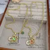 Wholesale Jewelry Classic Style Flower Copper Zircon 18K Gold Plated Plating Ball Chain Pendant Necklace