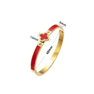 18k four-leaf clover bracelet-gold red
