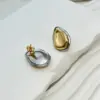 Wholesale Double Layer Gold And Silver Color Stainless Steel Electroplated 18K Gold Plated Waterdrop Shaped Women's Fashion Earrings