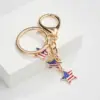 Wholesale American Style Star Heart Shape American Flag Alloy Unisex Keychain
