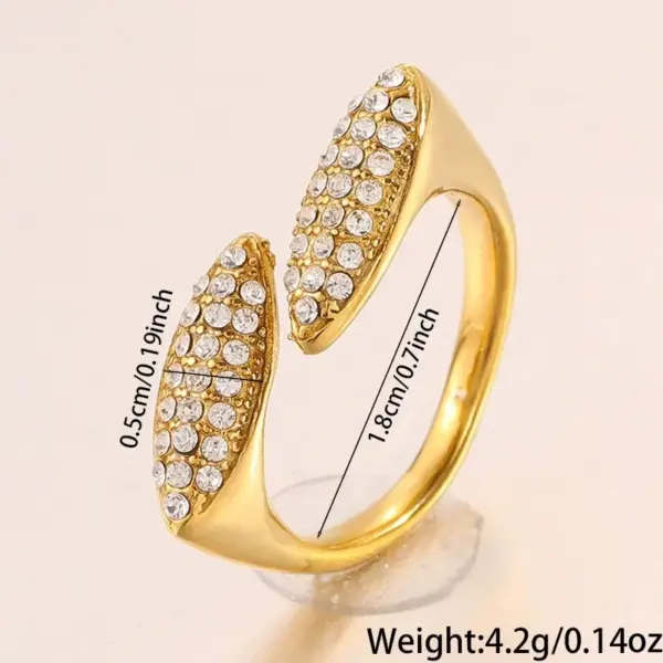 Wholesale Geometric Rings For Adults Featuring Waterproof Non Tarnish 304 Stainless Steel With 18K Real Gold PVD Coating And Zircon Inlay