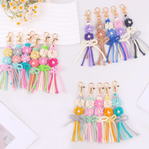 oly-1d5a656f49551a4b869baf04e972f773 Wholesale pure hand-woven daisy pearl key chain pendant creative cotton rope bag small pendant jewelry