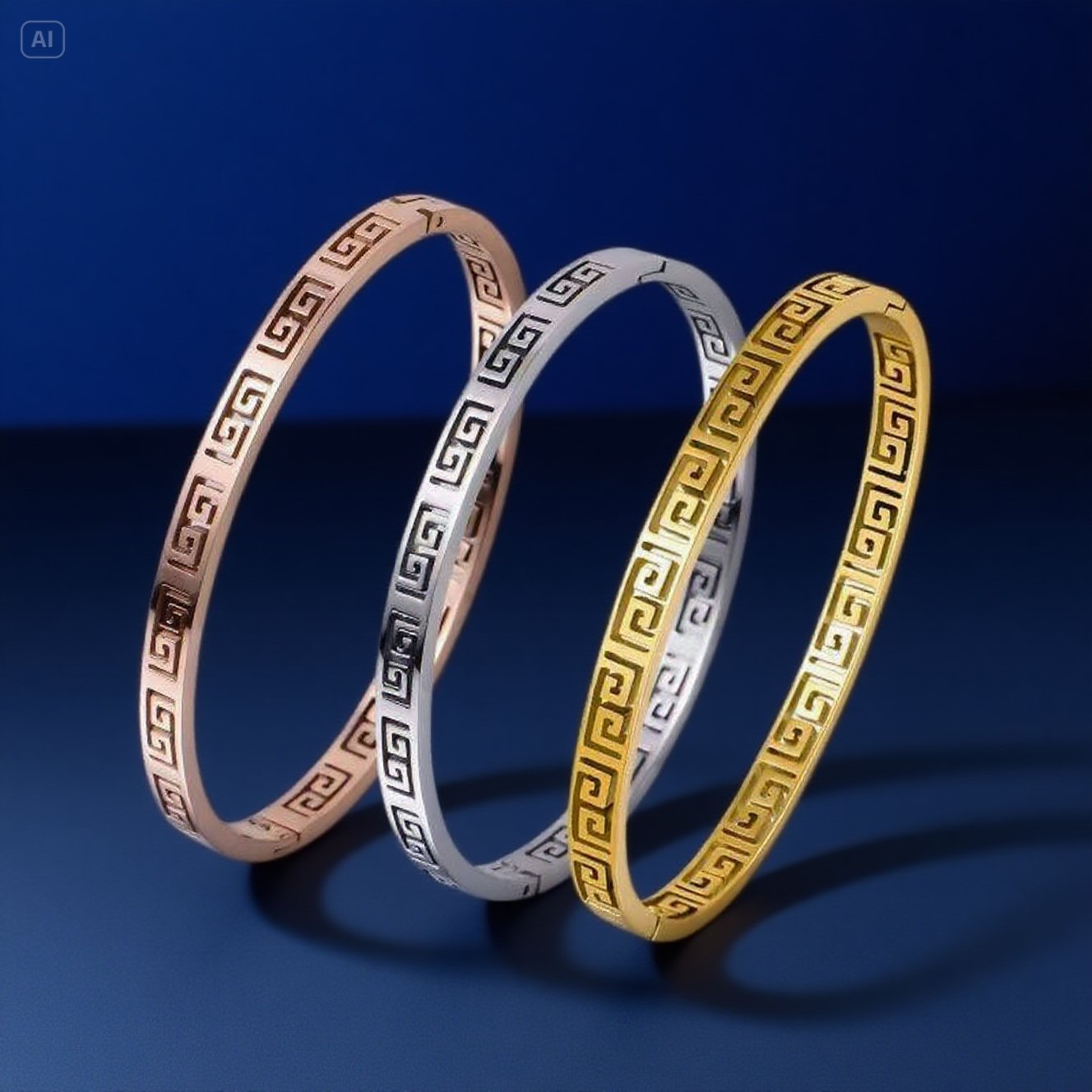 Wholesale European and American Great Wall Pattern Titanium Steel Bracelet Women's Retro Palace Style Ins Niche Design Advanced Design Feeling Bracele
