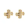 Wholesale Tassel Stud Earrings With Copper Craft And Zircon Inlay, Electroplated Finish, Featuring 925 Sterling Silver Ear Pins