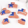 Wholesale Acrylic Hair Clip American Flag Design Independence Day Hair Accessory For Women Modern Black And Blue Hair Clip