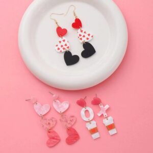 oly-1d7a5bcd306fe046cbae0531bd017c19 Wholesale Valentine's Day love acrylic sequin earrings peach heart sweet personality high sense earrings women