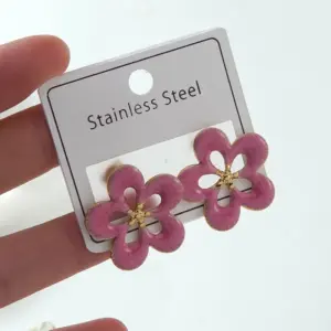 FYD6233EH-pink-flower Earrings