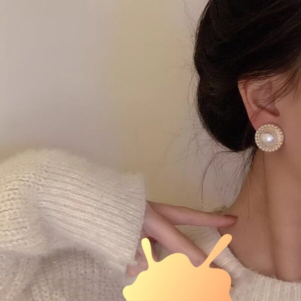 oly-1d8308c2e4a1b1f1f5093bdce04b214e Wholesale 925 Silver Needle Retro Hong Kong Style Hepburn Style Pearl Earrings Internet Celebrity Elegant Niche High-End Popular Hoop Earrings