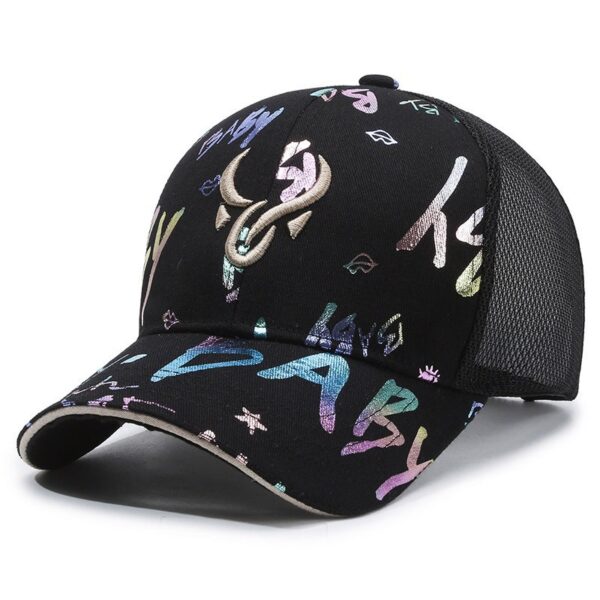 oly-1d83fd99f1e1e2a9b74c5d5eb043f7e4 Wholesale Korean Style Graffiti Embroidered Hat Breathable Baseball Hat Fashionable Casual All-match Sunscreen Hat Cap