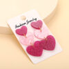 Wholesale  Color Matching Barbie Pink Valentine's Day Acrylic Love Earrings Simple Pendant Texture Earrings