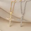 Wholesale Jewelry Retro Simple Style Commute Cross Copper Cable Chain Pendant Necklace