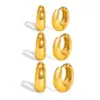 Wholesale PVD Coated Real Gold Plated 18K Gold U Shape 304 Stainless Steel IG Style Simple Style Waterproof Non Tarnish Earrings