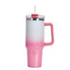 Wholesale 304 Stainless Steel Rainbow Paint 40oz Car Cup Straw Ice Cup Car Large Capacity Handle Thermos Cup
