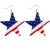 oly-1de84655c1eeb2dfe1d6da30db22eba0 Wholesale Independence Day Star Shaped Leather Earrings Multilayer PU Leather Jewelry Women's Fashion Accessories American Flag Design