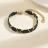 Wholesale British Style Ice Cream Beading Bracelet For Women In Coffer Color With Handmade Glass Chain And Artificial Crystal Inlay