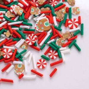 Cabin + red, white and green particles + red and white candies / 10g a pack