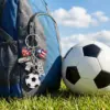 Wholesale Backpack Pendant Oil Drop Mini Football Keychain Pendant American Flag Alloy Handmade Football Enthusiast