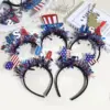 Wholesale American Flag Hair Band For Women In Red Cloth Material, Stylish Commute Hair Accessory For Independence Day