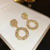 Wholesale Gold Rhombus Drop Earrings For Women In Zinc Alloy