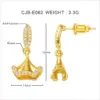 Wholesale 1 Pair IG Style Novelty Ginkgo Leaf Three-dimensional Inlay Copper Zircon Drop Earrings