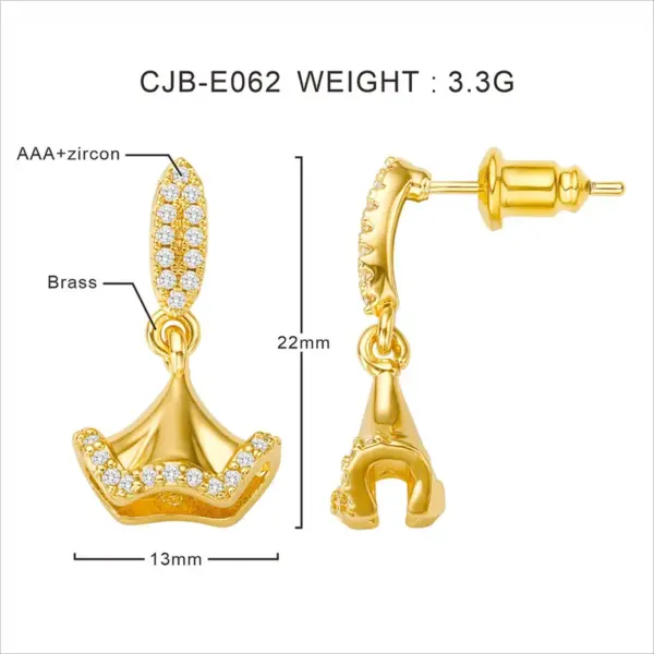 Wholesale 1 Pair IG Style Novelty Ginkgo Leaf Three-dimensional Inlay Copper Zircon Drop Earrings