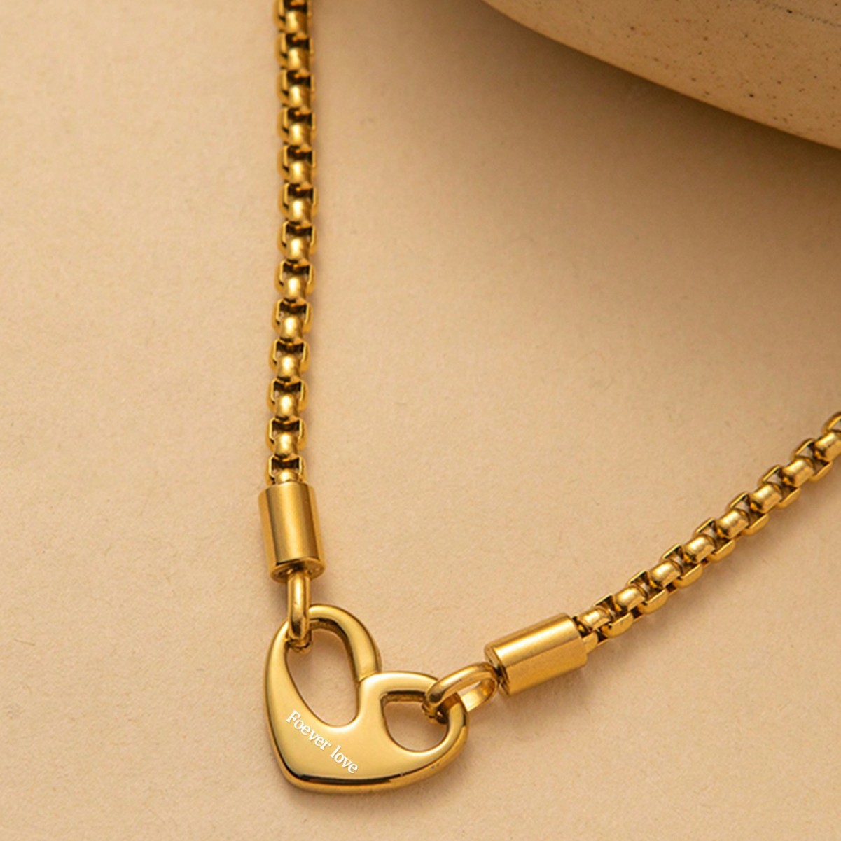 Wholesale Cross-border Hot Sale High-grade Valentine's Day Titanium Steel Necklace Forever Love Love Stainless Steel Clavicle Chain