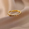 oly-1e43630e6735fff75b0e4b16f60693d3 Wholesale selling zircon ring ins female fashion design feeling 18K gold plated ring ring ring jewelry rings