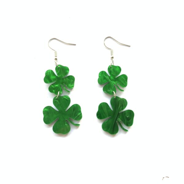 Wholesale  Patrick day Irish Festival Green Leaves Earrings