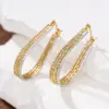 Wholesale Three-dimensional Geometric Earrings For Women In Copper With KC Golden Water Plating And 0.03µm Thickness