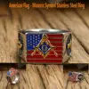 Wholesale Haiyi Alloy Ring American Flag Design Men's Glue Drip Ring Simple Style Jewelry Accessory Electroplated Craft