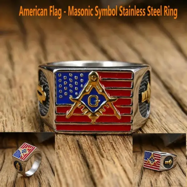 Wholesale Haiyi Alloy Ring American Flag Design Men's Glue Drip Ring Simple Style Jewelry Accessory Electroplated Craft