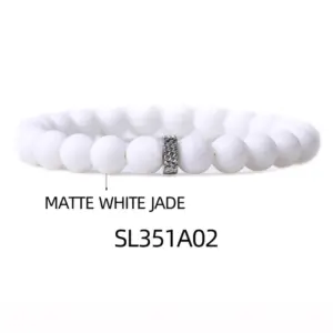 Sl351a02 Frosted White Jade Bracelet