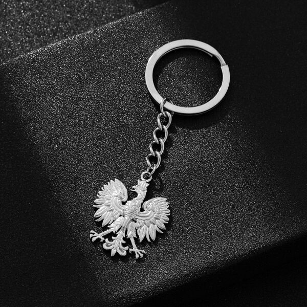 Wholesale Retro Polish National Emblem Eagle Keychain Decoration Men's and Women's Ethnic Style Versatile Titanium Steel Accessories Product