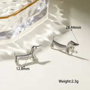Earrings - Steel-colored Puppy