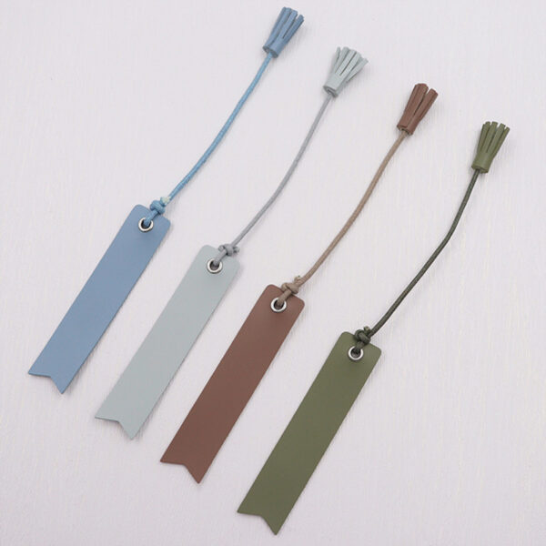 Wholesale leather tassel bookmark printable book reading paging device with lanyard double-sided bookmark