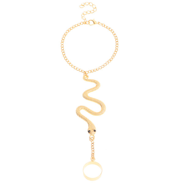 oly-1eb9f14b59e99775f5374a2f143c55d4 Wholesale Halloween Jewelry Niche Elegant Snake Spider Chain Ring Bracelet One-piece Finger Bracelet for Women