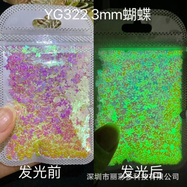 oly-1ec1a24d109309fafecd12200d9cd226 Wholesale Net Red Nail Art Luminous Small Bulb Sequins 3MM Butterfly Highlight Night Luminous Nail Handmade Decorative Sequins