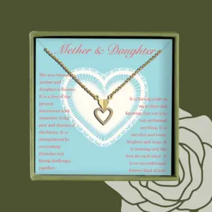 Heart-Shaped Inlaid Zirconium Necklace
