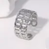 Wholesale 304 Stainless Steel 18K Gold Plated Lady Plating C Shape Open Rings