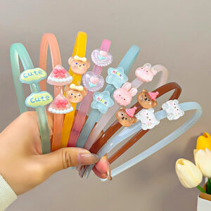 Wholesale Small Fresh Transparent Jelly Color Hair Hoop Cute Cartoon Children's Broken Hair Card Girl's Toothed Anti-Slip Hair Pressure Head Hoop
